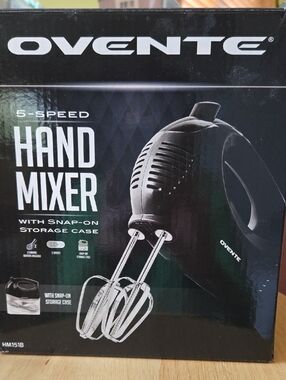 Ovente 5-Speed Hand Mixer in Black